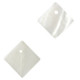 Shell charm round 8mm square 12-14mm White